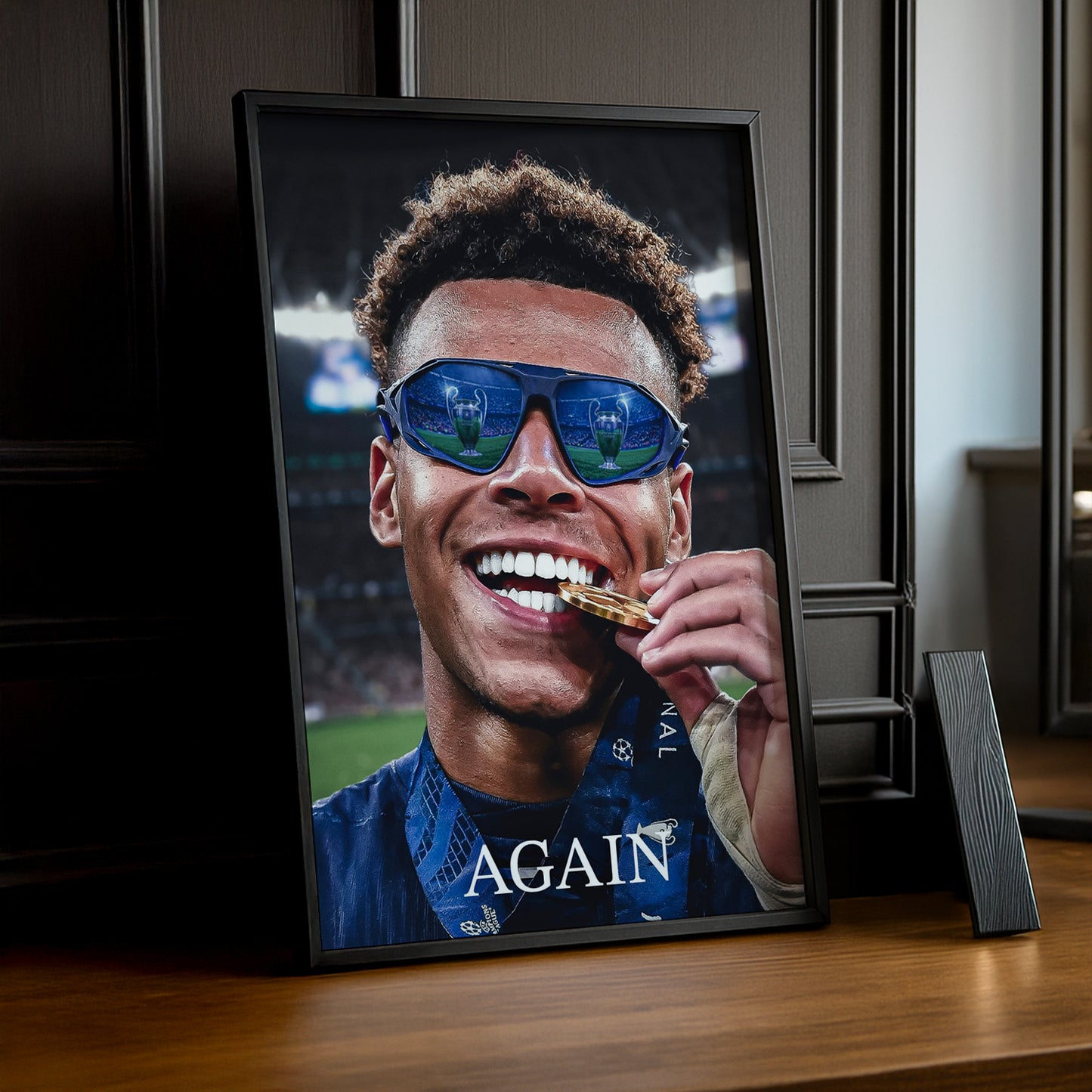 Cadre Photo Désiré Doué – "Again" Médaille Champions League 2026 | PSG TonCadre