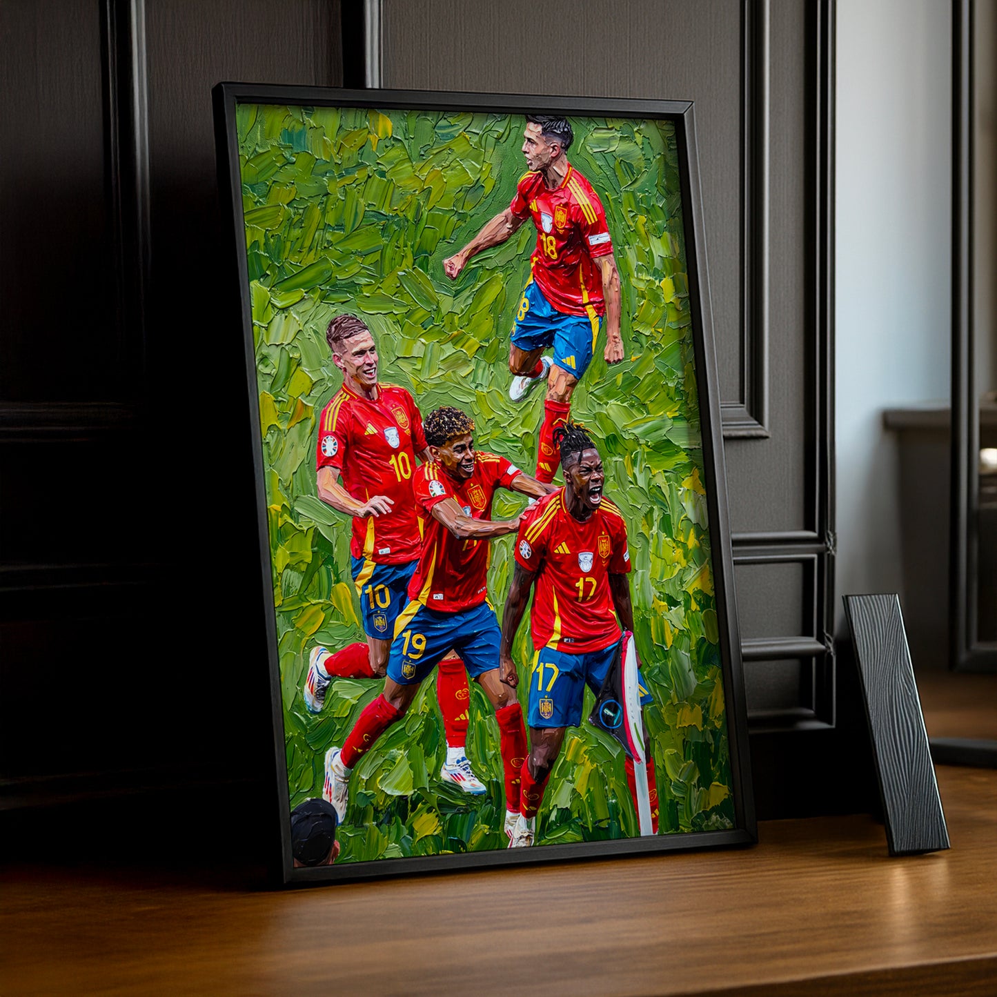 Cadre Photo Espagne Célébration – Yamal, Nico Williams, Dani Olmo TonCadre