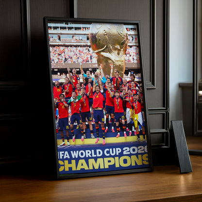 Cadre Photo Espagne Championne du Monde 2026 – Célébration Trophée TonCadre
