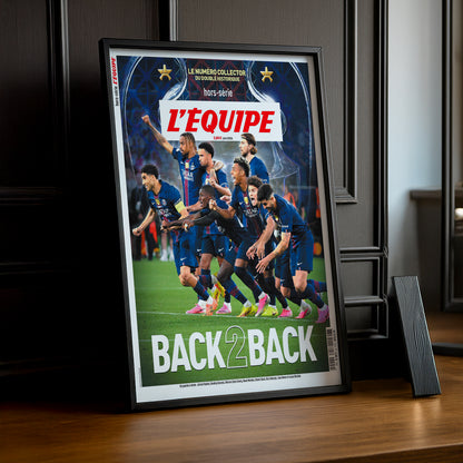 Cadre Photo Hors-Série L'Équipe – "Back 2 Back" PSG Doublé Historique Champions League TonCadre