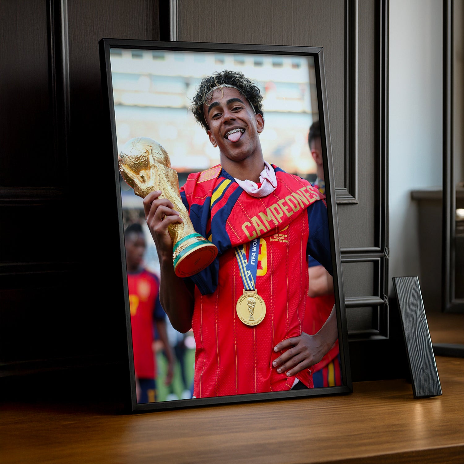 Cadre Photo Lamine Yamal Campeones – Trophée & Médaille Espagne TonCadre