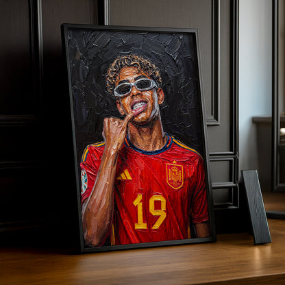 Cadre Photo Lamine Yamal Lunettes – Célébration Tableau Peinture TonCadre