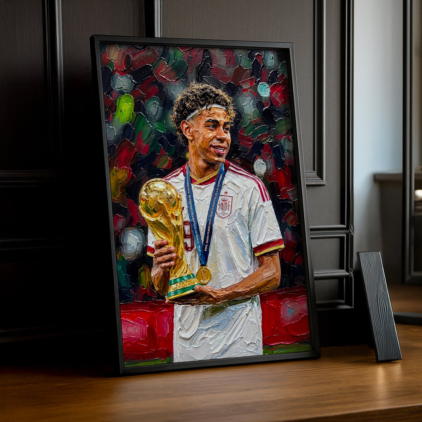 Cadre Photo Lamine Yamal Trophée Coupe du Monde – Tableau Peinture TonCadre
