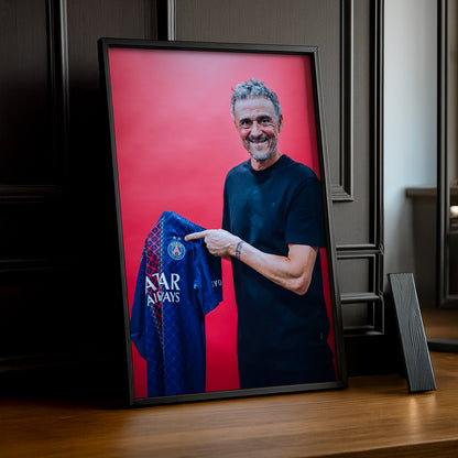 Cadre Photo Luis Enrique – Maillot PSG Champions League 2026 | Coach Champion TonCadre