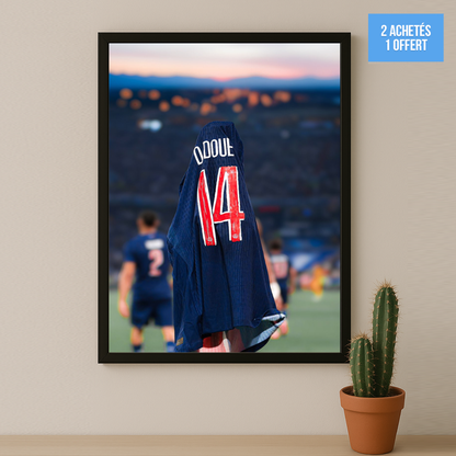 Poster encadrée Paris Saint-Germain - Désiré Doué Maillot