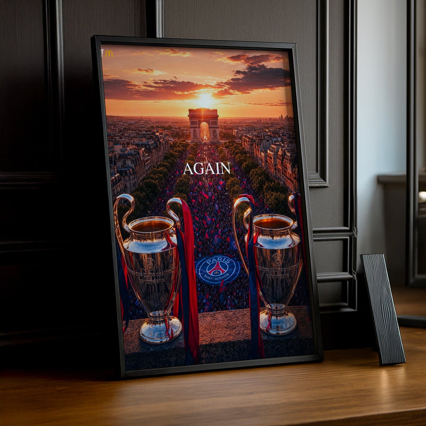 Cadre Photo PSG – "Again" Arc de Triomphe Back 2 Back Champions League 2025 & 2026 TonCadre