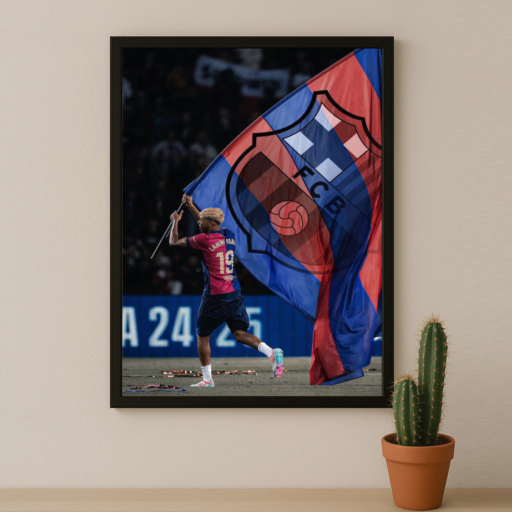 Poster encadrée FC Barcelone - Lamine Yamal FCB