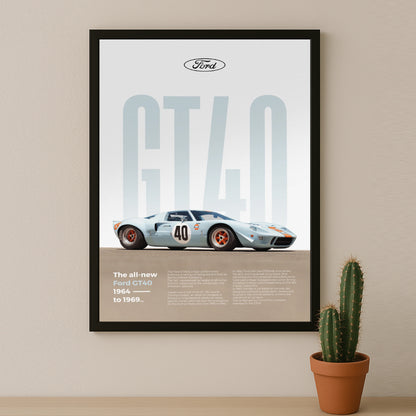 Poster Voitures - Ford GT40