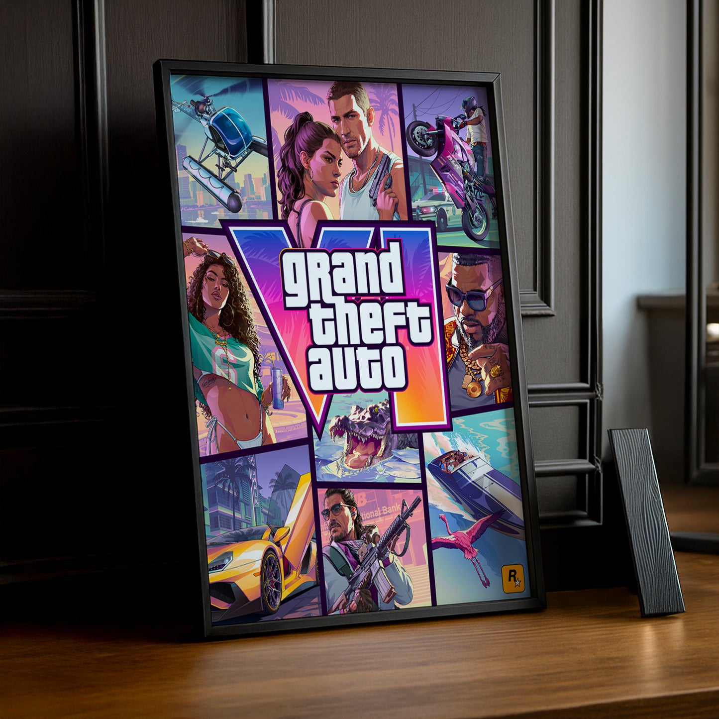Poster Grand Theft Auto VI – Jacket Cover Encadré TonCadre