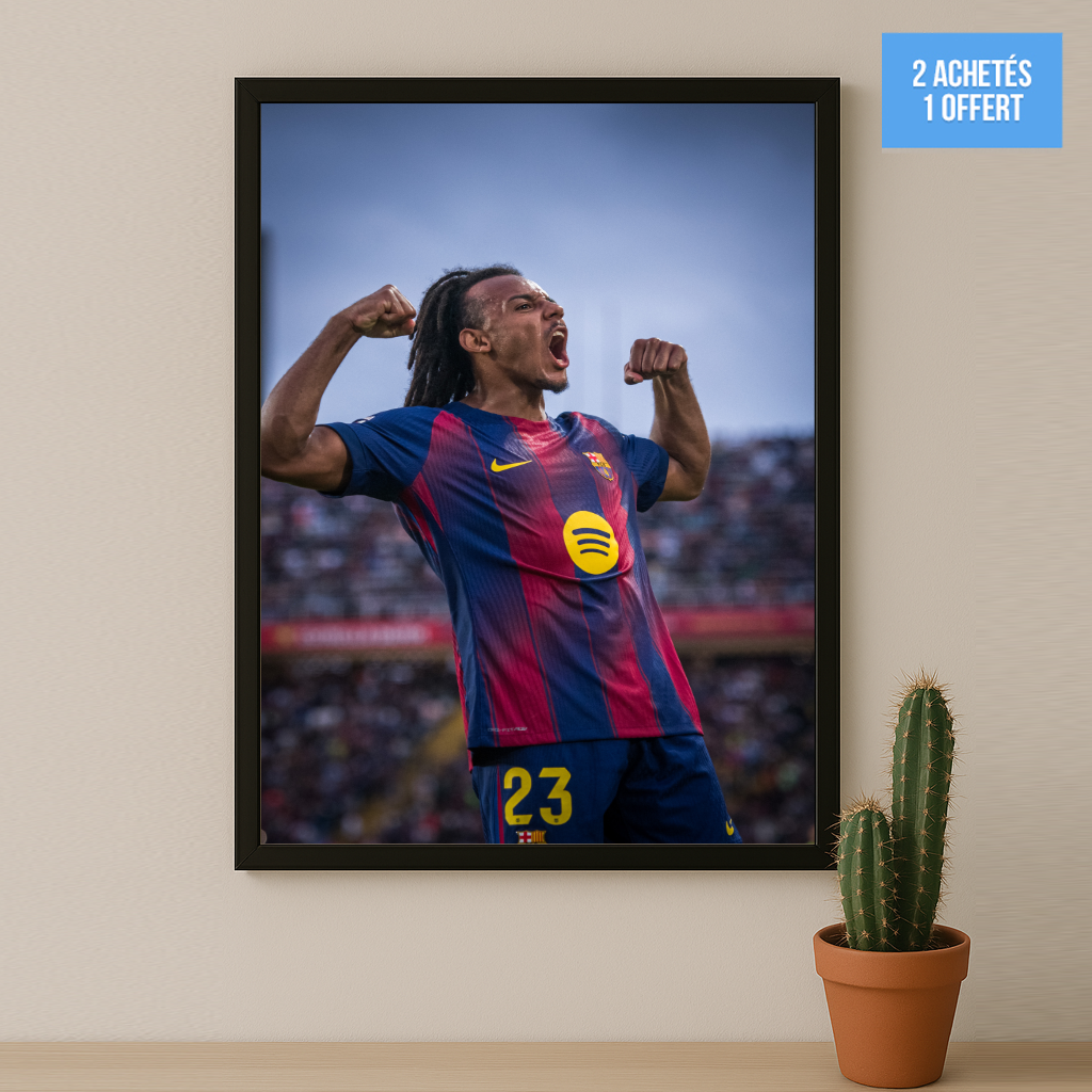 Poster encadrée FC Barcelone - Jules Koundé