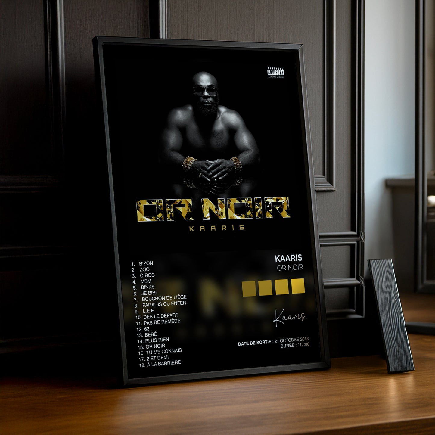 Cadre Photo Kaaris - Or Noir