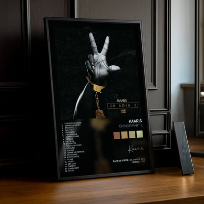 Cadre Photo Kaaris - Or Noir 3