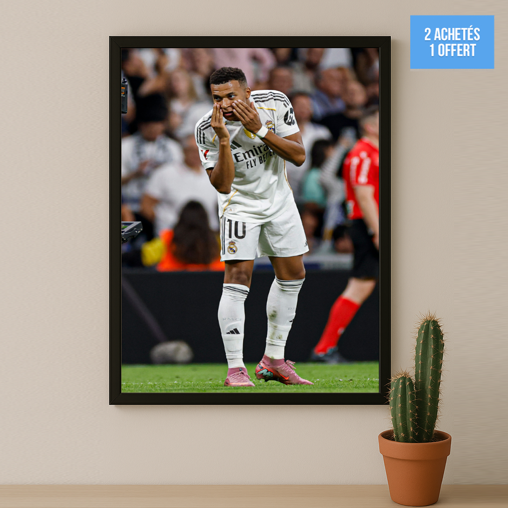 Poster encadrée Real Madrid - Kylian Mbappé Célébration