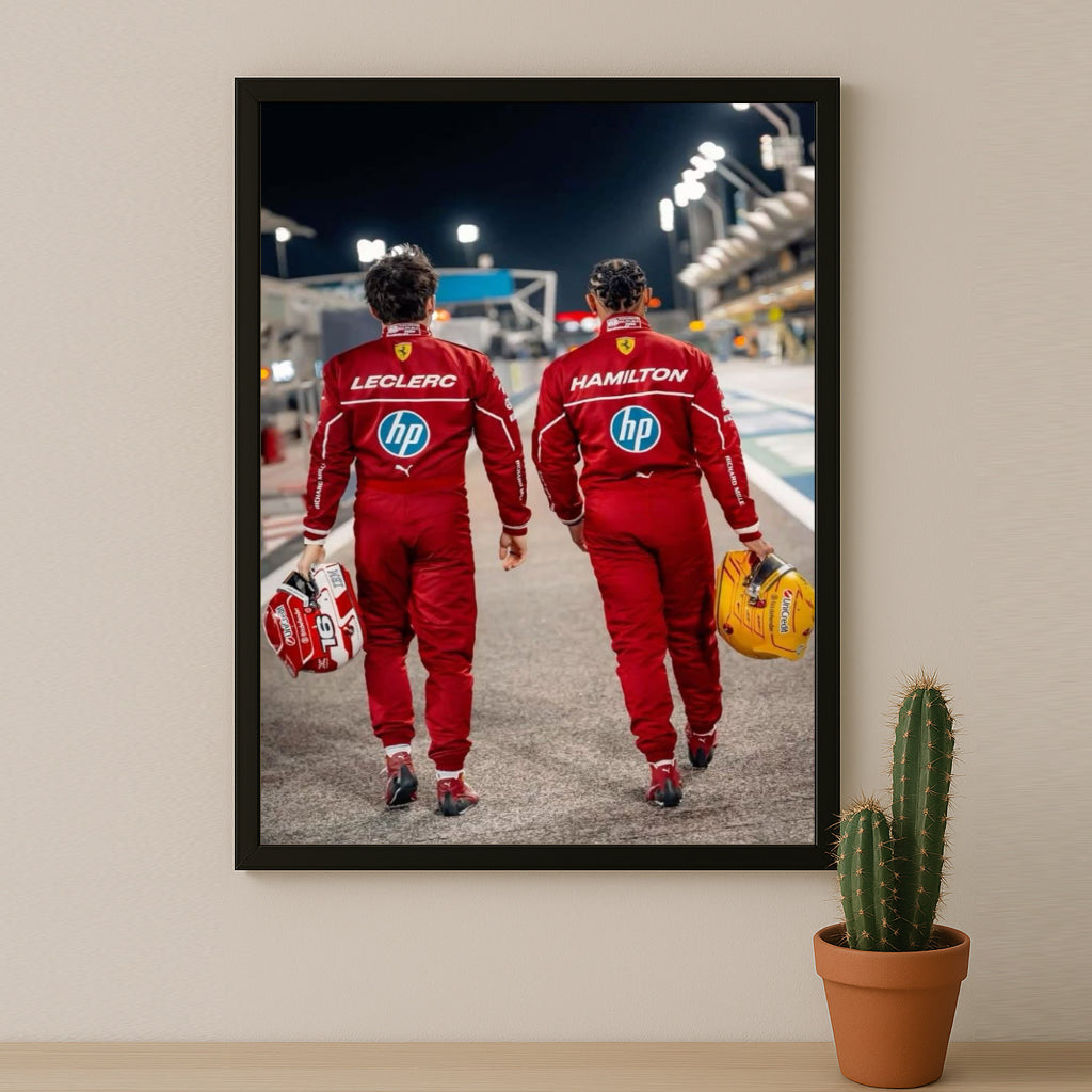 Poster encadrée Formule 1 - Charles Leclerc x Lewis Hamilton