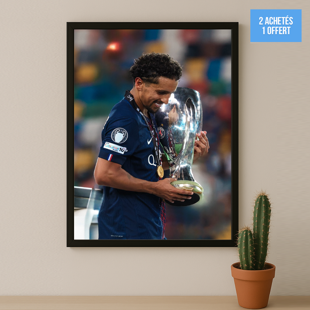 Poster encadrée Paris Saint-Germain - Marquinhos LDC