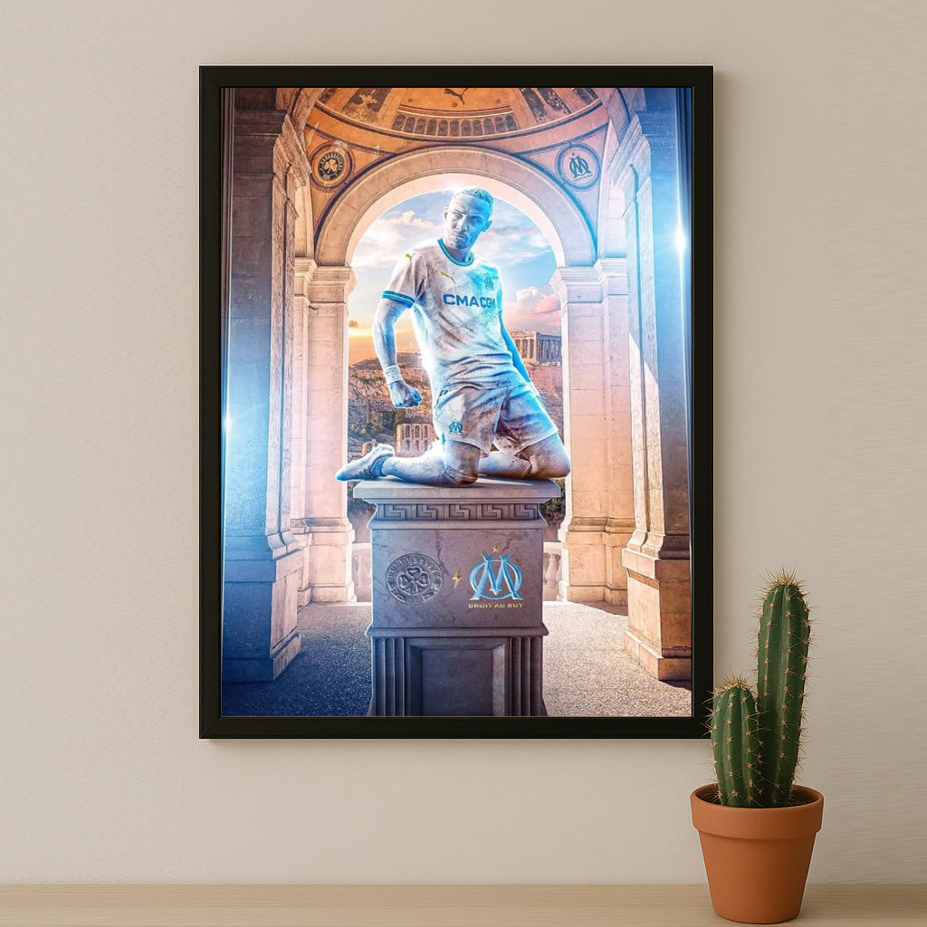 Poster encadrée Olympique de Marseille - Statue