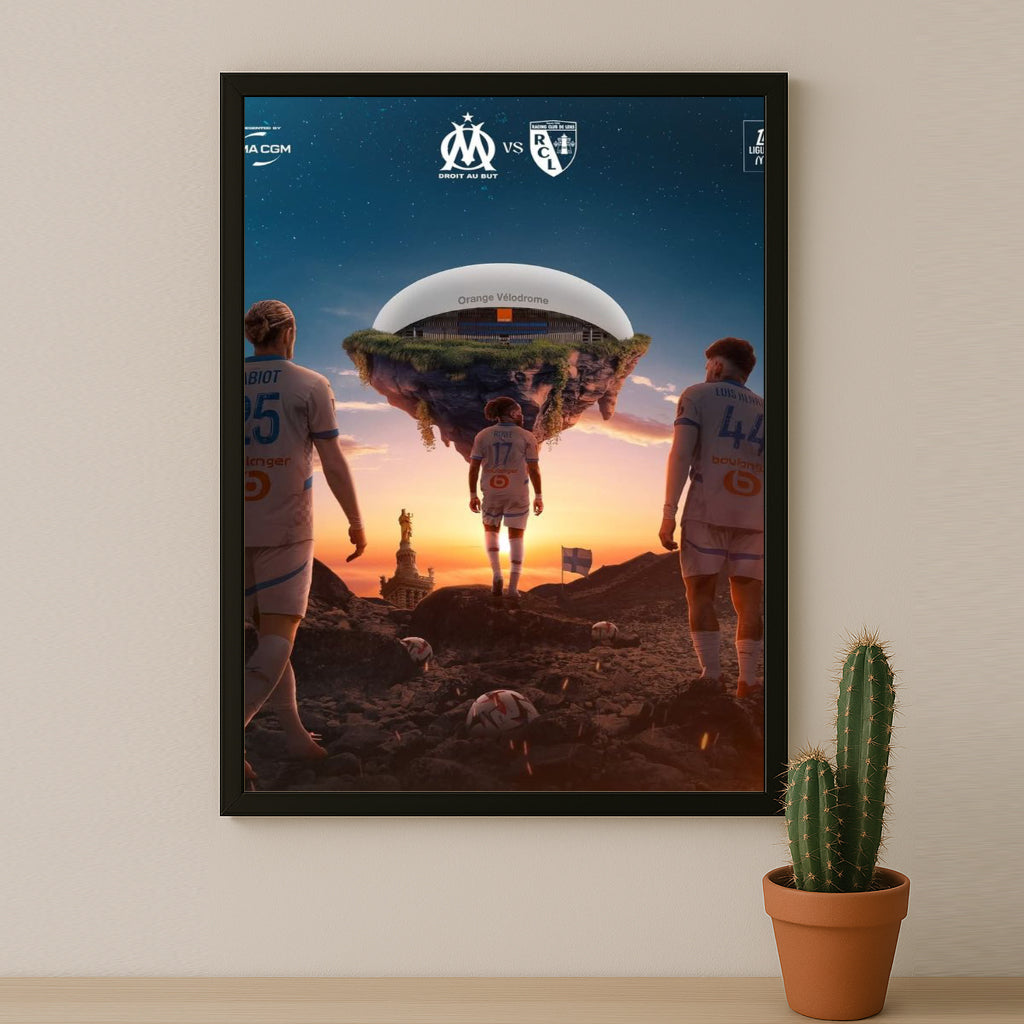Poster encadrée Olympique de Marseille - Illustration