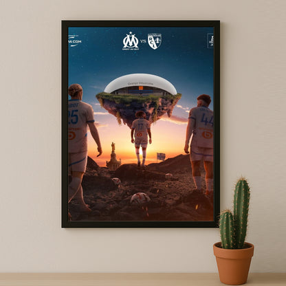 Poster encadrée Olympique de Marseille - Illustration