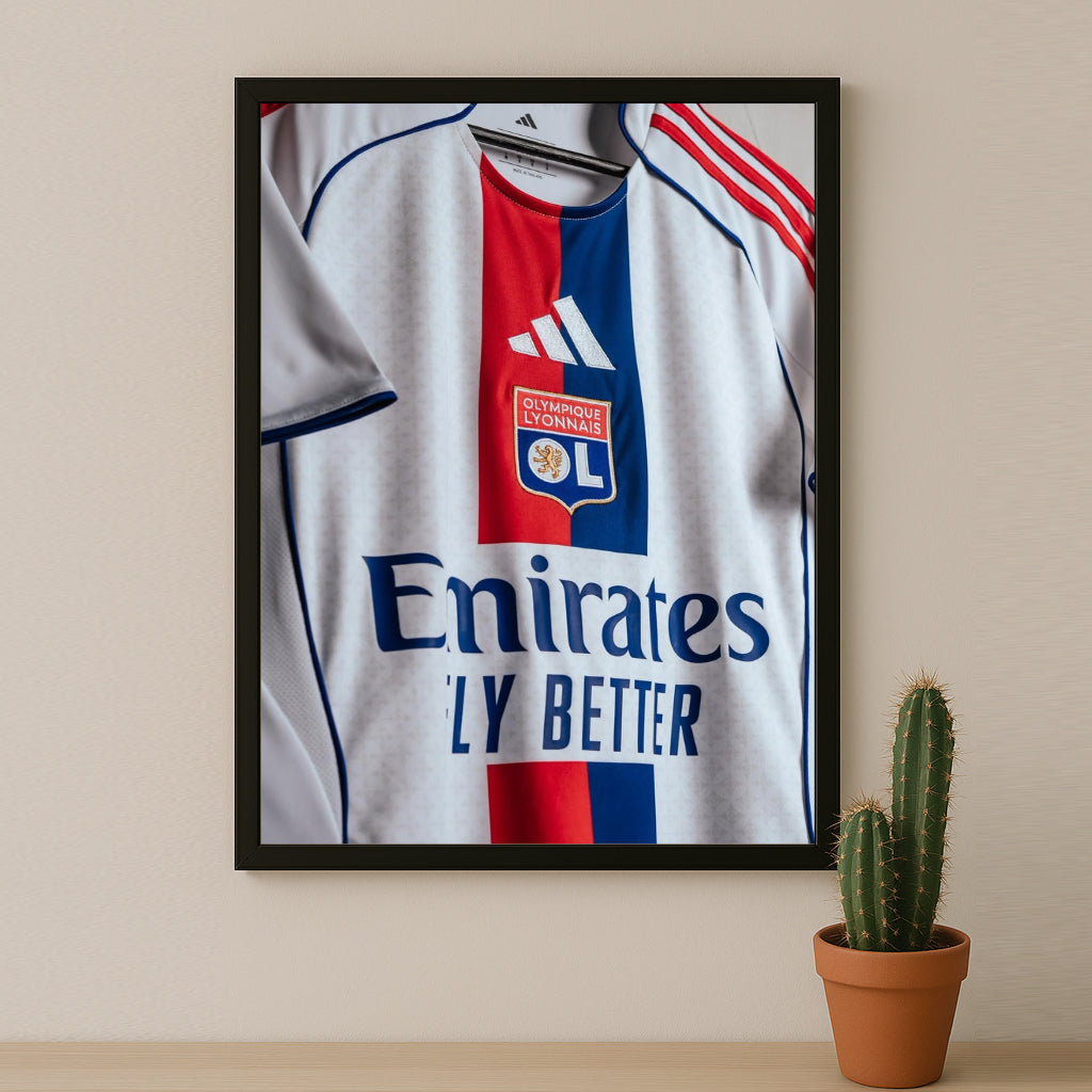 Poster Maillot Football - Olympique Lyonnais Retro