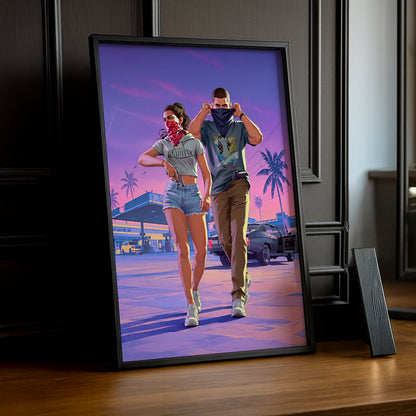 Poster Grand Theft Auto VI – Lucia & Jason Encadré TonCadre