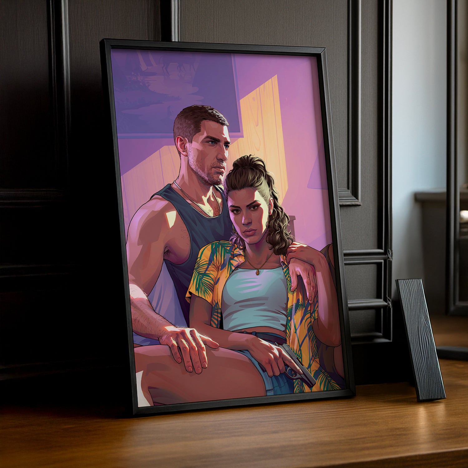 Poster Grand Theft Auto VI – Lucia & Jason Duo Encadré TonCadre