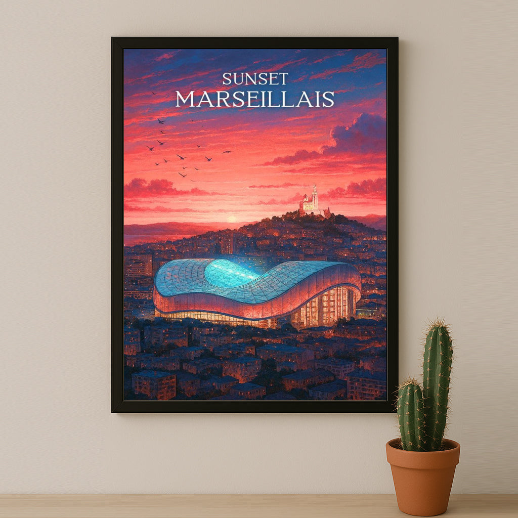 Poster encadrée Olympique de Marseille - Sunset Marseillais