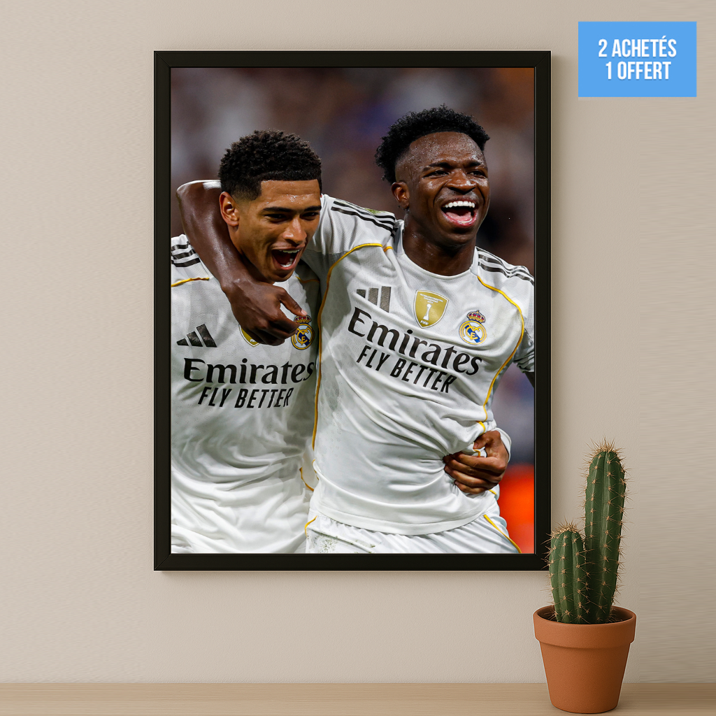 Poster encadrée Real Madrid - Vinicius Jr x Bellingham