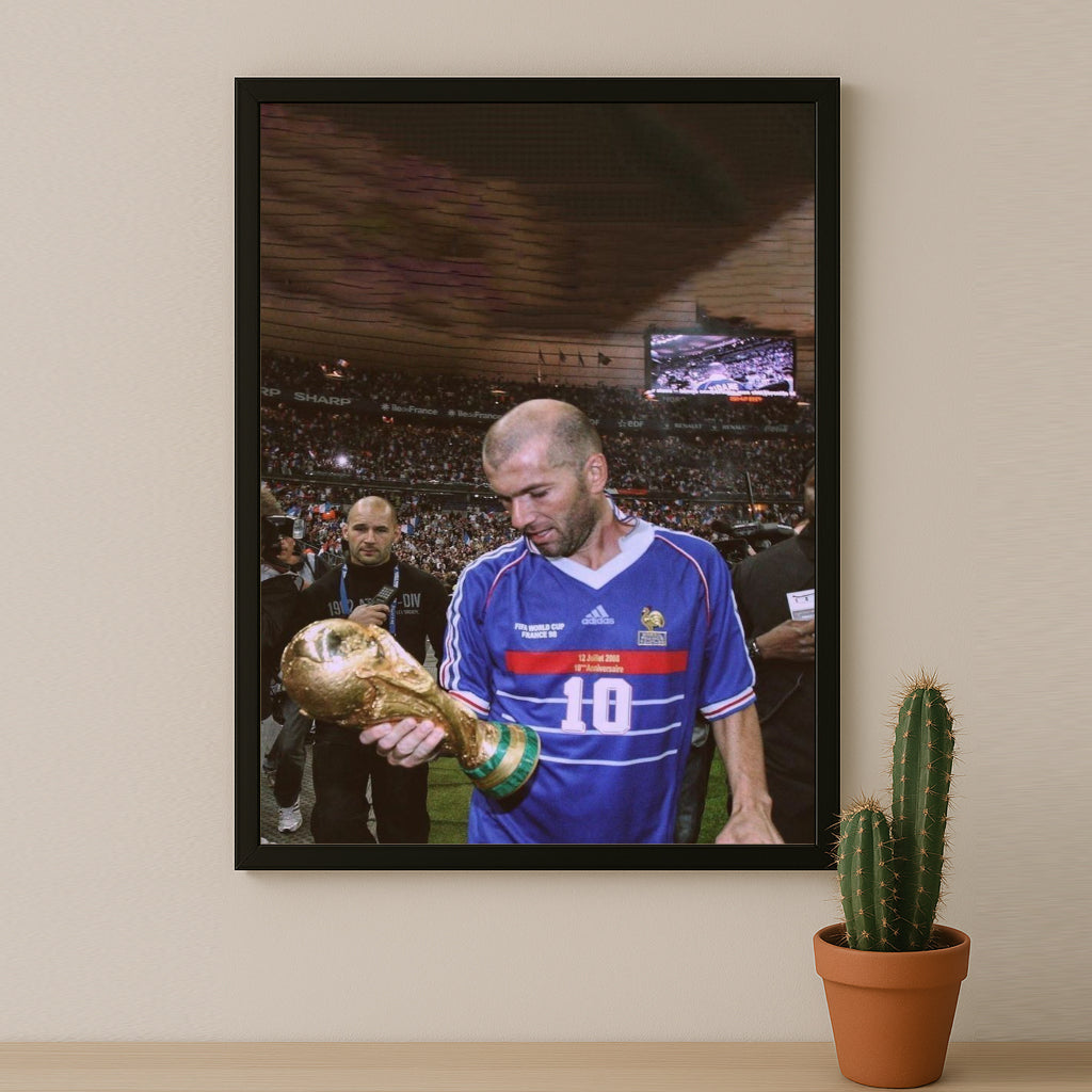 Poster encadrée France Football - Zidane Coupe du Monde 98