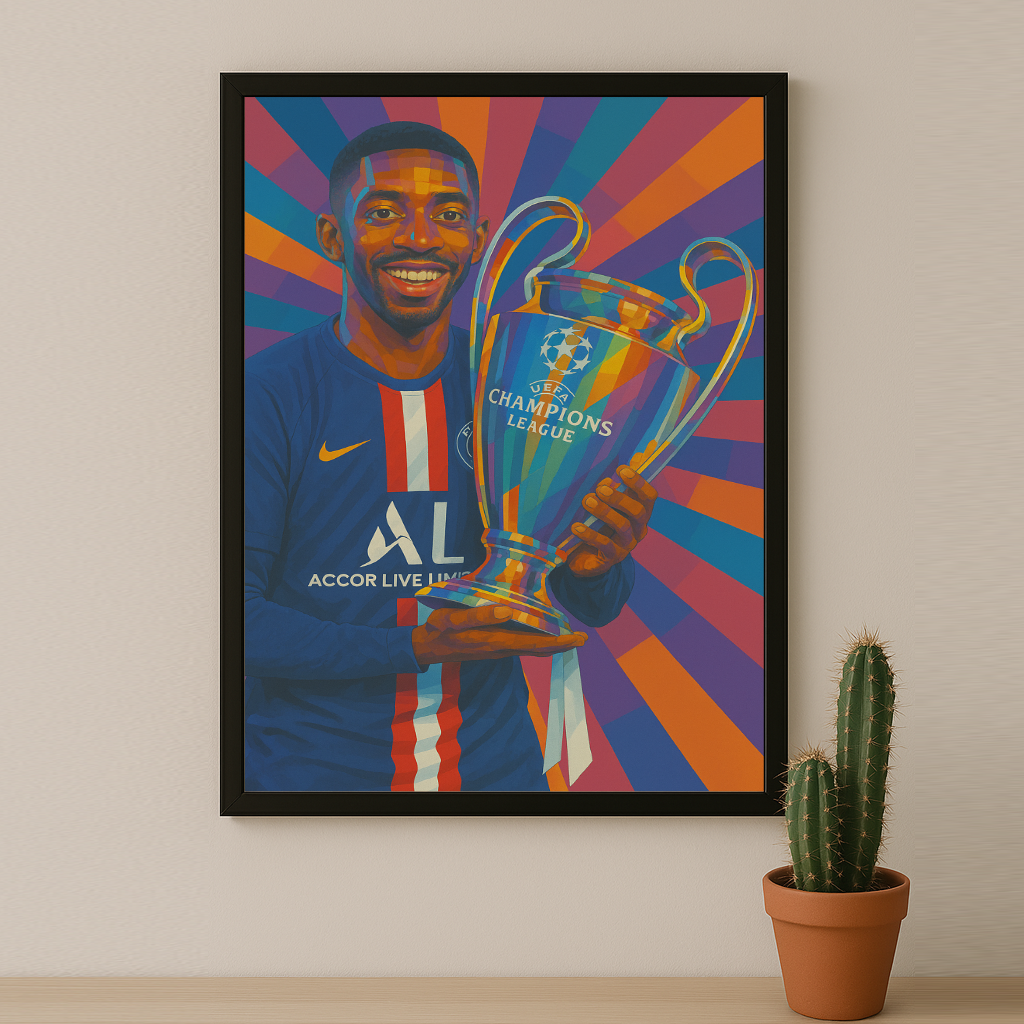 Cadre photo Ousmane Dembélé Ligue des champions