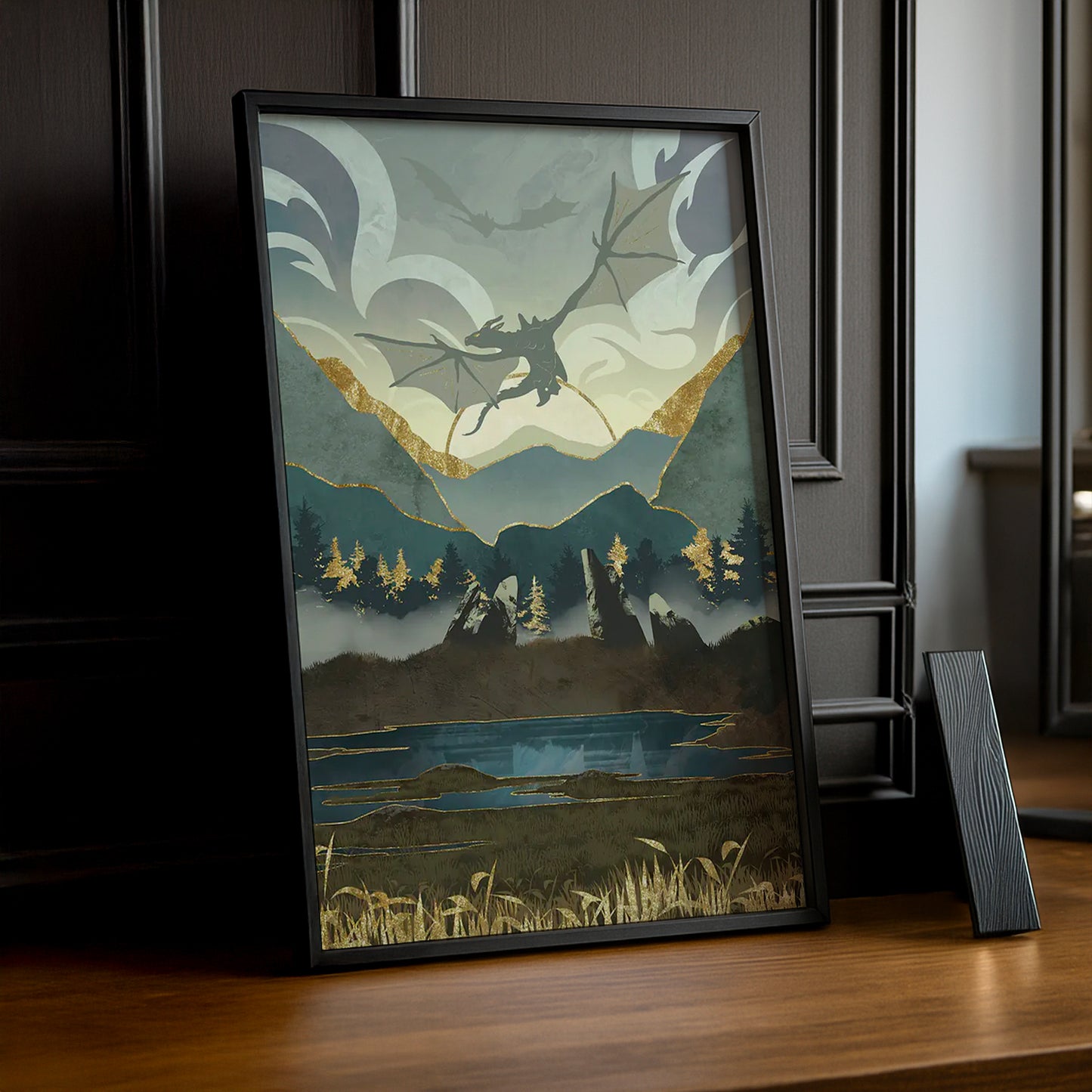 Cadre Photo Skyrim - Flying Dragons