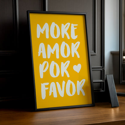 Cadre photo Citation - More Amor Por Favor Yellow