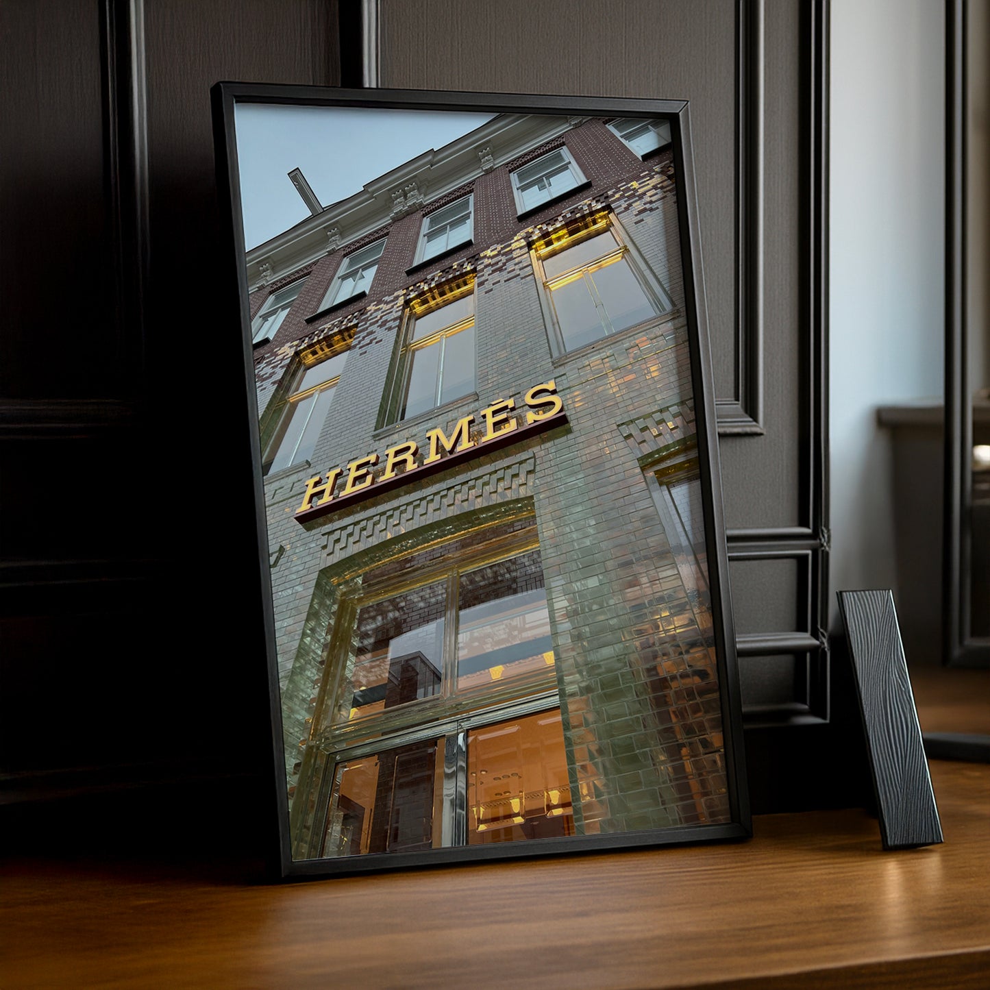 Cadre photo Hermès - Devanture dorée