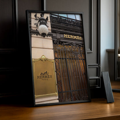 Cadre photo Hermès - Plaque dorée