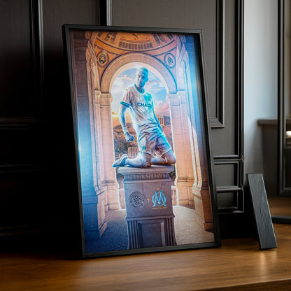 Poster encadrée Olympique de Marseille - Statue