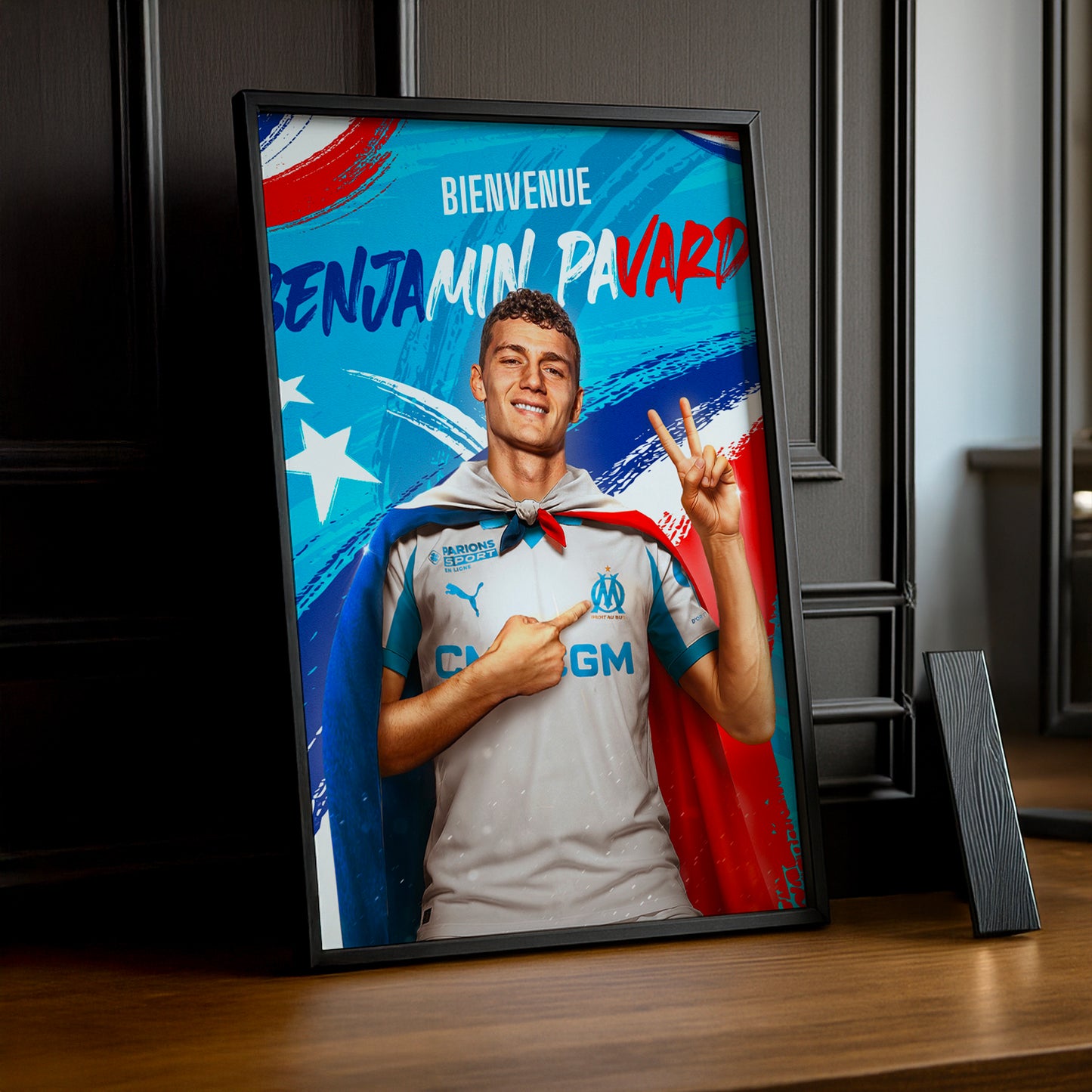 Poster encadrée Olympique de Marseille - Benjamin Pavard