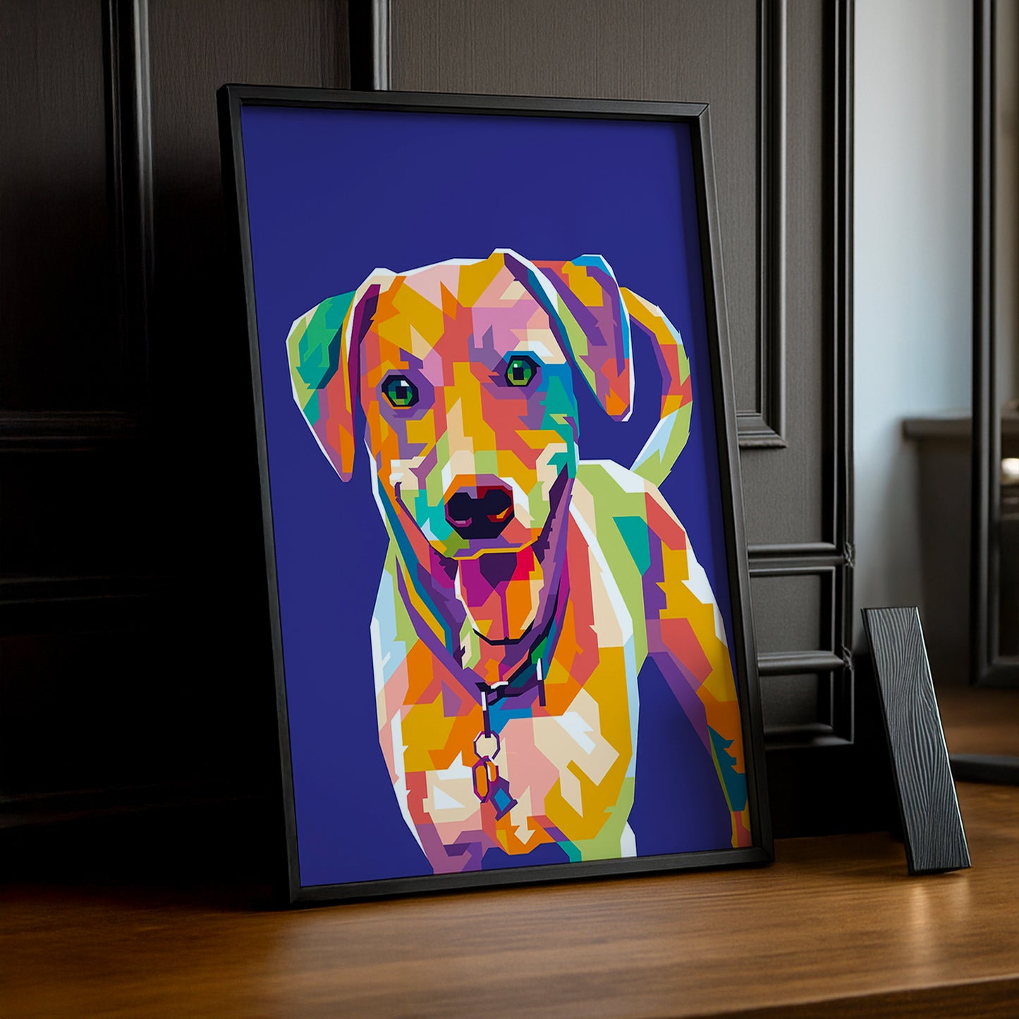 Cadre Photo Chien - Illustration bleu