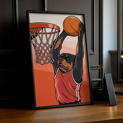 Cadre photo Chien Dunk Basket-Ball