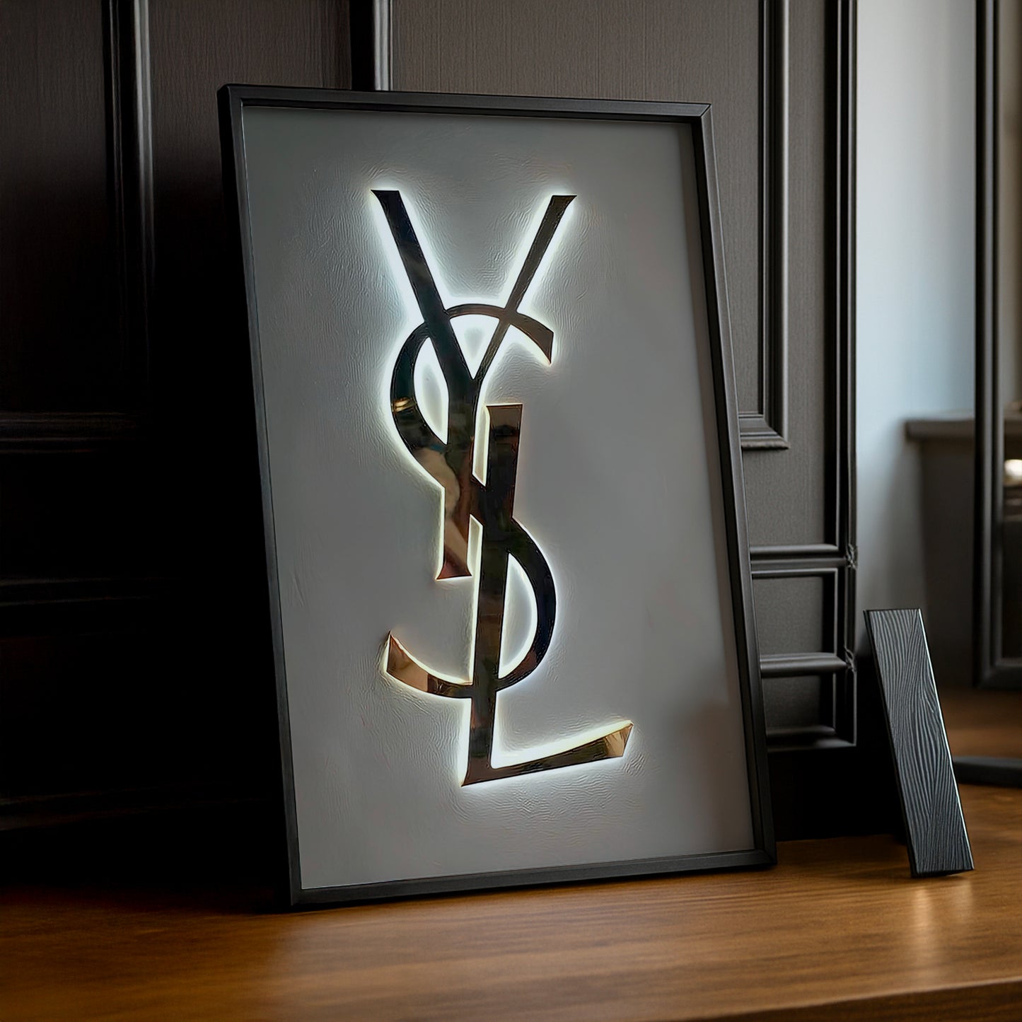 Cadre photo Yves Saint Laurent - Logo Argentée