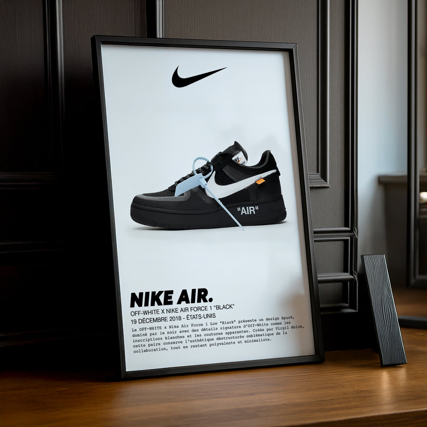 Cadre photo Off-White x Nike Air Force 1 Black