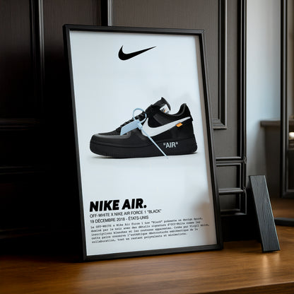 Cadre photo Off-White x Nike Air Force 1 Black