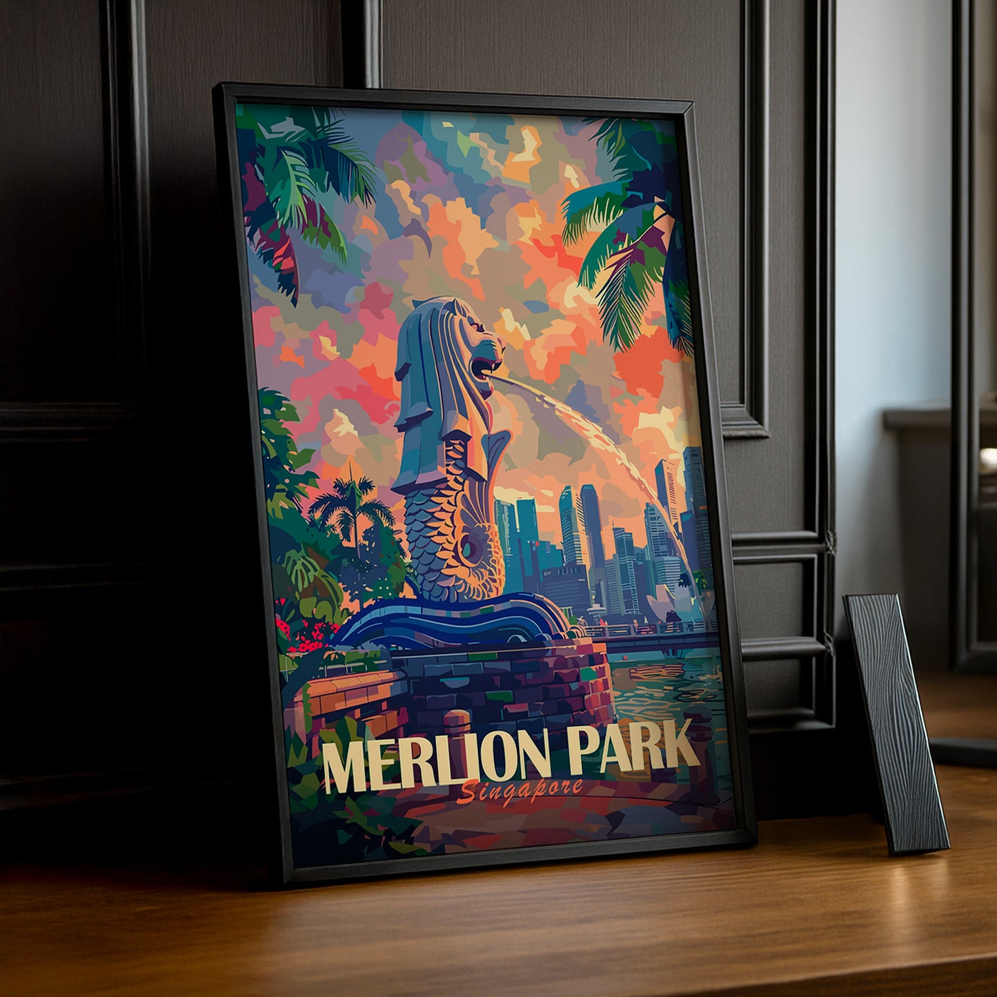 Cadre photo Merlion Park Singapore