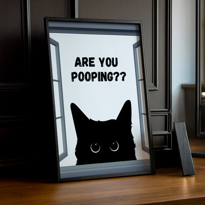 Cadre photo Chat Are You Pooping ?