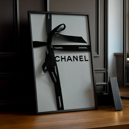 Poster Photo Chanel - Ruban Gris & Noir