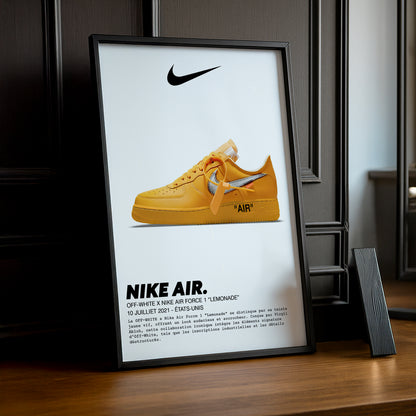 Cadre photo Off-White x Nike Air Force 1 Lemonade