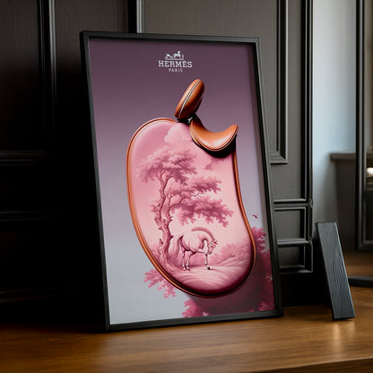 Cadre photo Hermès - Selle de Cheval Rose