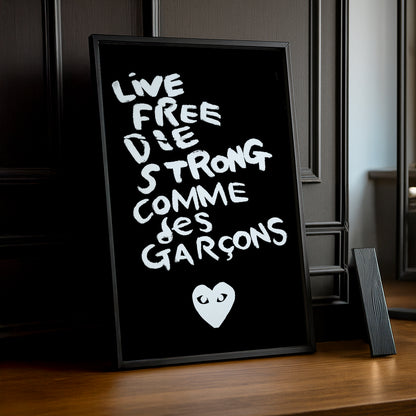 Poster Comme Des Garçons - Live Free