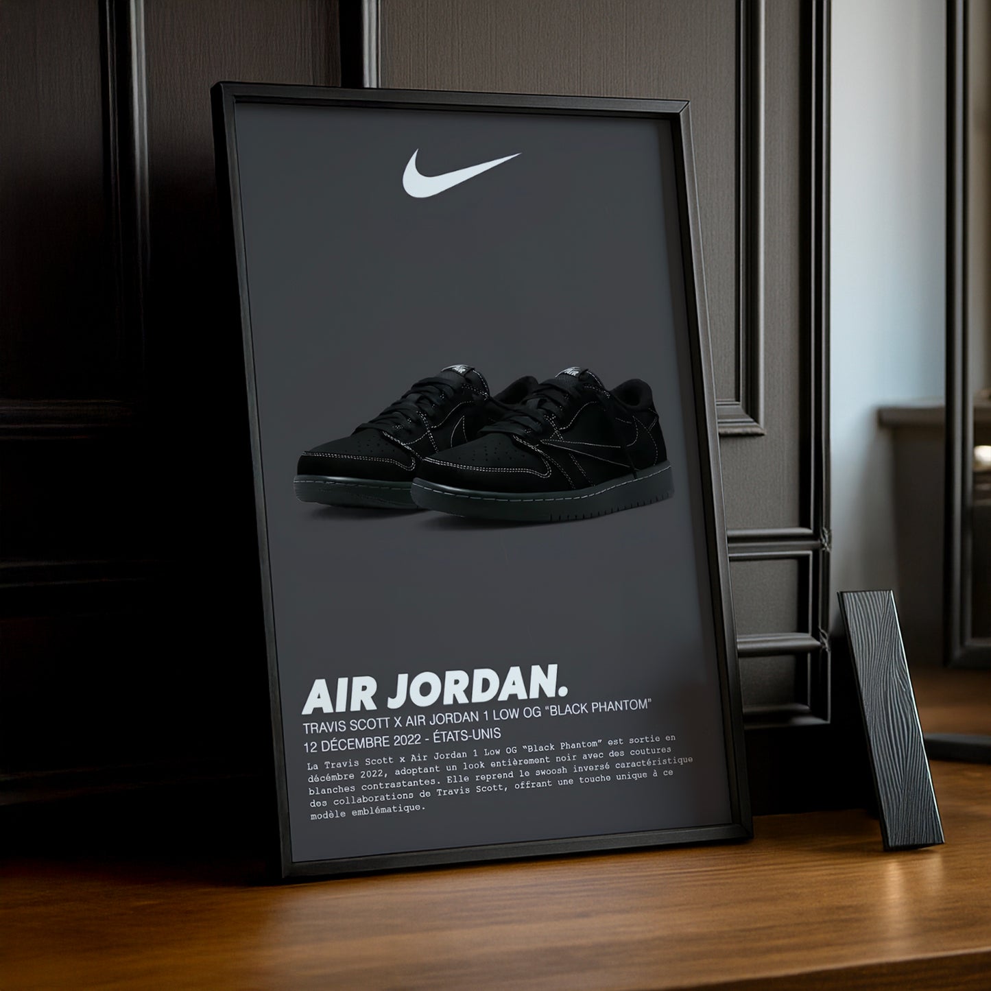 Cadre photo Nike Air Jordan 1 Low OG Black Phantom