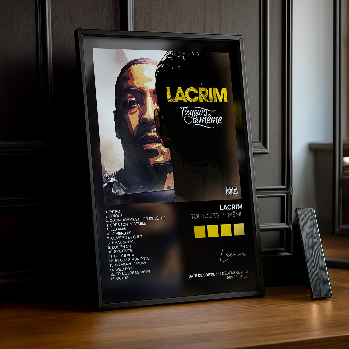 Cadre photo Album Musicaux - Toujours le même de Lacrim