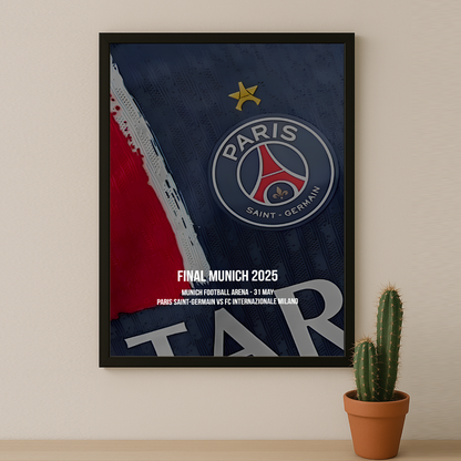 Cadre photo Maillot étoilée finale PSG - Inter Milan