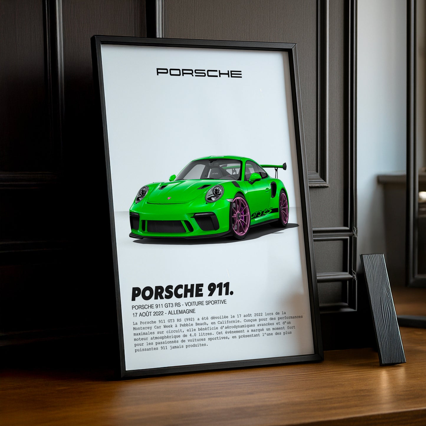 Cadre photo Porsche 911 GT3 RS Vert
